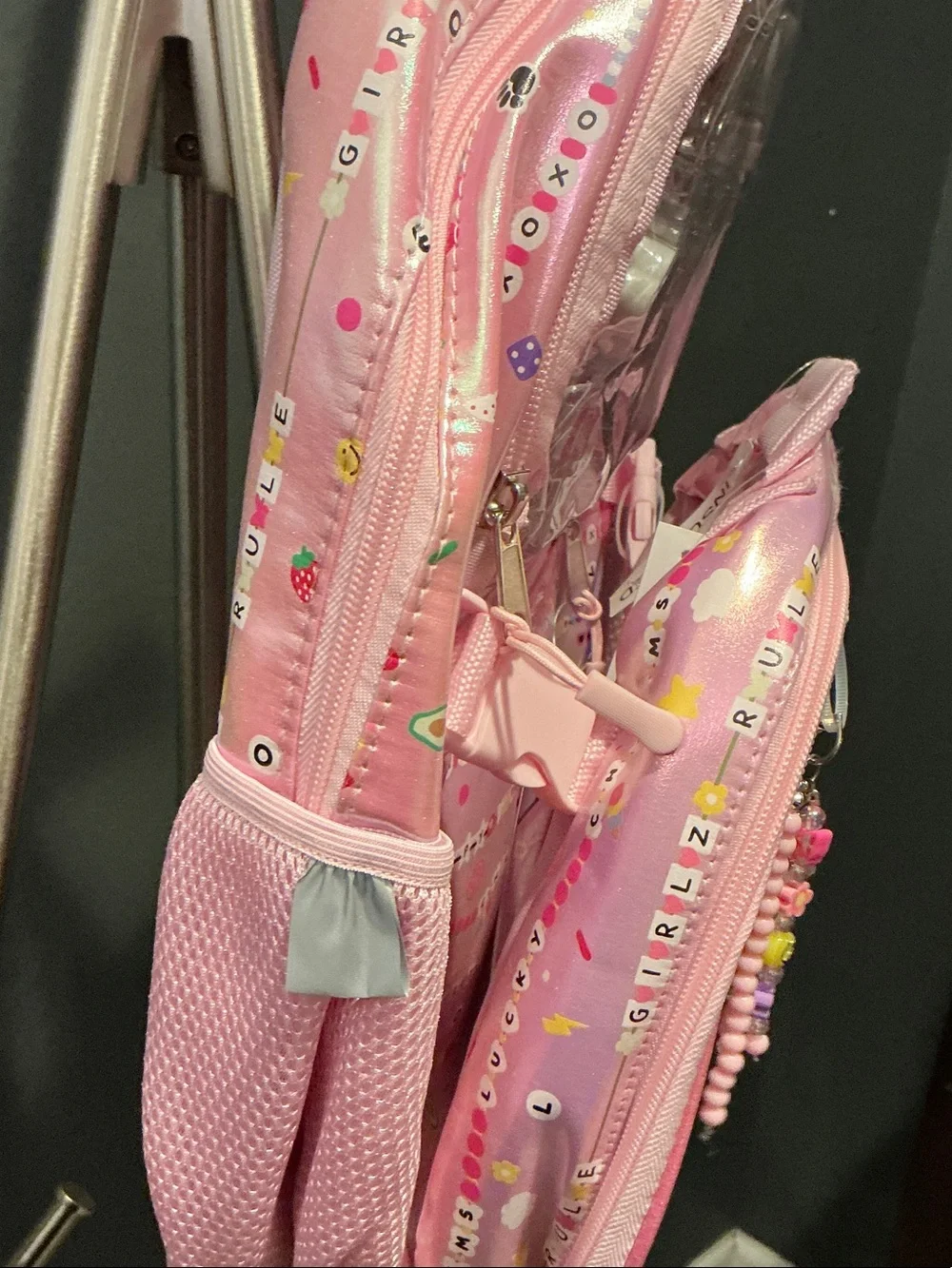 Pink Kids Clear-Front Backpack with Matching Accessory Set with insulated bag